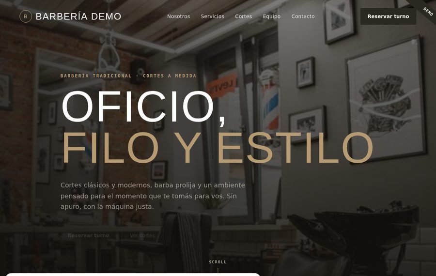 Demo de sitio para barbería