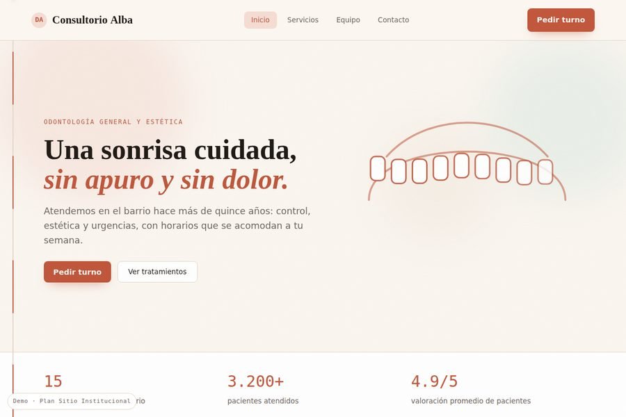 Demo Consultorio Alba, sitio institucional para consultorio odontológico